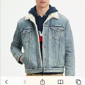 SHERPA TRUCKER JACKET (TALL) Mustard - Light Wash